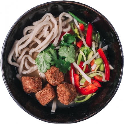 Meatless balls udon Meatless balls udon